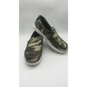 DC Mens Villain 2 Black Camo Slip On Flats Loafers Shoes Used 13